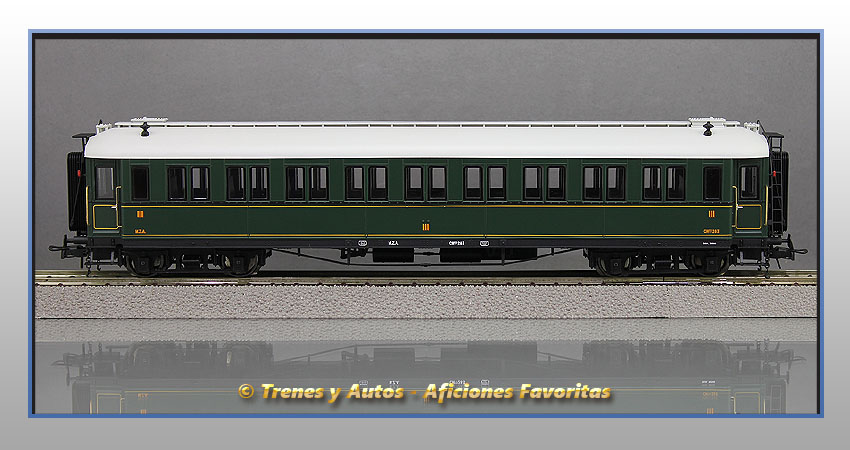Coche pasajeros verderón Serie 360/576 CW-283 3ª CClase - MZA