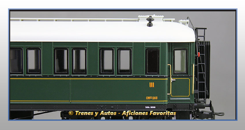 Coche pasajeros verderón Serie 360/576 CW-283 3ª CClase - MZA