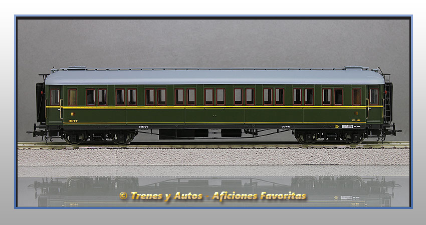 Coche pasajeros verderón Serie 360/576 CC-481 3ª Clase - Renfe