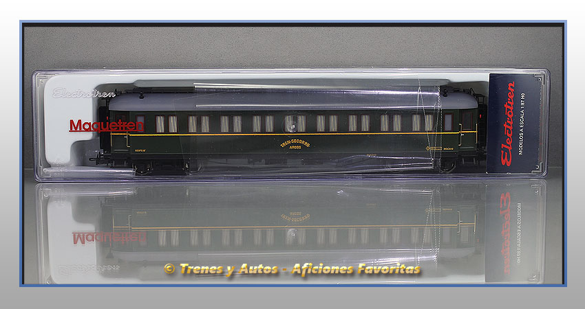 Coche pasajeros verderón tren socorro "Arcos" SSA-600 - Renfe