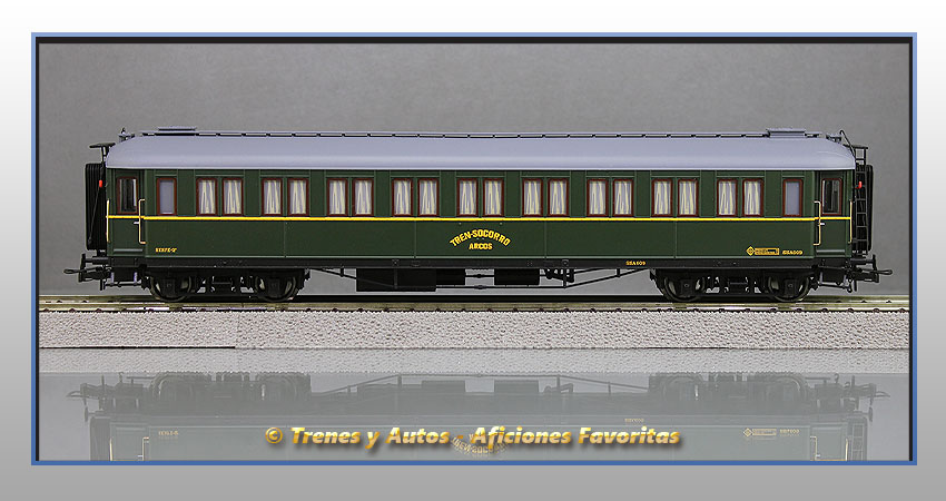 Coche pasajeros verderón tren socorro "Arcos" SSA-600 - Renfe