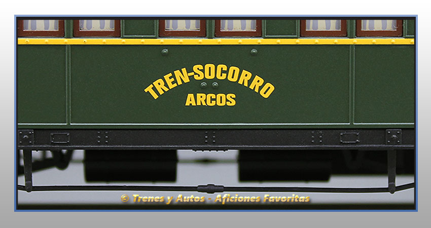 Coche pasajeros verderón tren socorro "Arcos" SSA-600 - Renfe