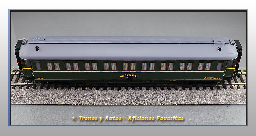 Coche pasajeros verderón tren socorro "Arcos" SSA-600 - Renfe