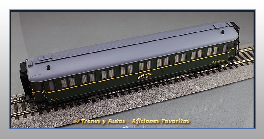 Coche pasajeros verderón tren socorro "Arcos" SSA-600 - Renfe