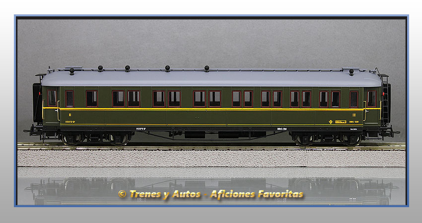 Coche pasajeros verderón Serie 301/318 BBC-318 2ª y 3ª Clase - Renfe