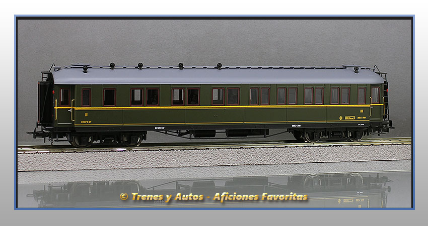 Coche pasajeros verderón Serie 301/318 BBC-318 2ª y 3ª Clase - Renfe