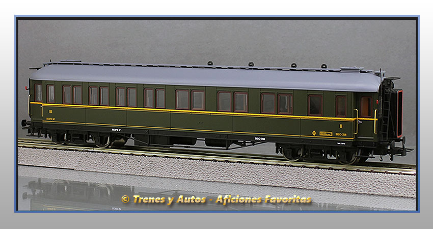 Coche pasajeros verderón Serie 301/318 BBC-318 2ª y 3ª Clase - Renfe