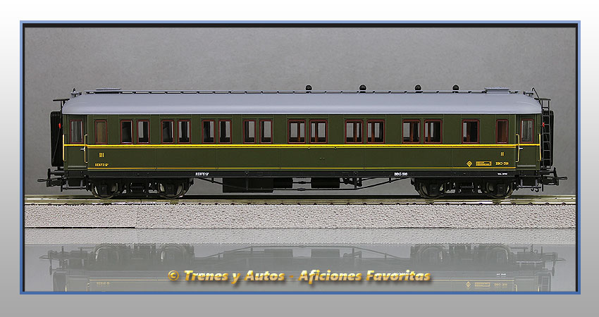 Coche pasajeros verderón Serie 301/318 BBC-318 2ª y 3ª Clase - Renfe