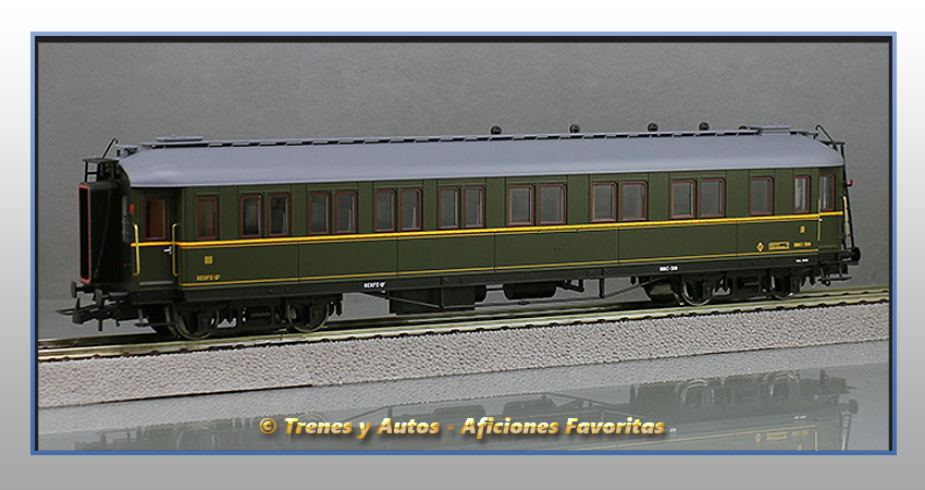 Coche pasajeros verderón Serie 301/318 BBC-318 2ª y 3ª Clase - Renfe