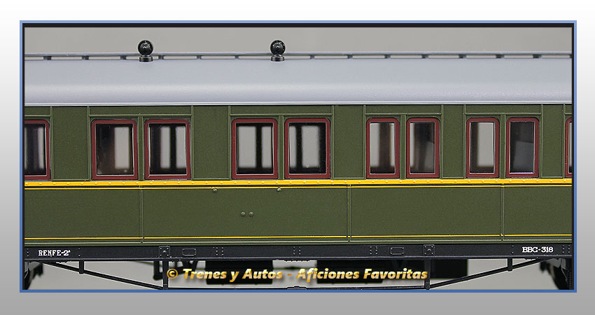 Coche pasajeros verderón Serie 301/318 BBC-318 2ª y 3ª Clase - Renfe