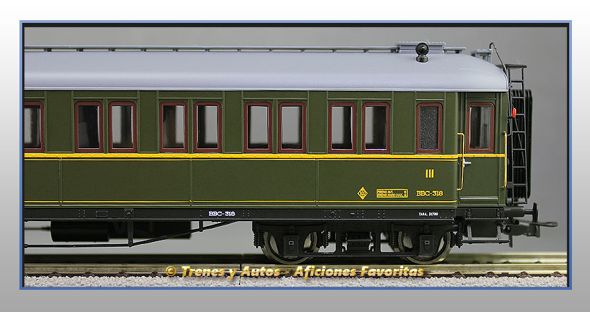Coche pasajeros verderón Serie 301/318 BBC-318 2ª y 3ª Clase - Renfe