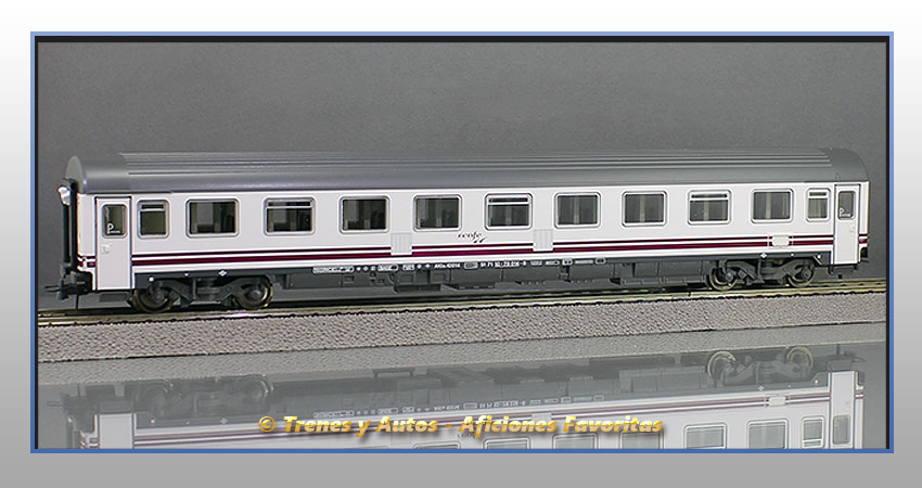 Coche pasajeros Serie 10000 A10x-10014 Pantone "Largo Recorrido" - Renfe