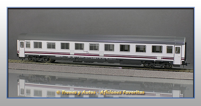 Coche pasajeros Serie 10000 A10x-10014 Pantone "Largo Recorrido" - Renfe