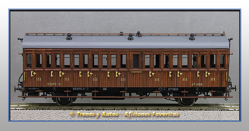 Coche pasajeros Serie 1678/1835 Chv-1832 3ª Clase - Renfe
