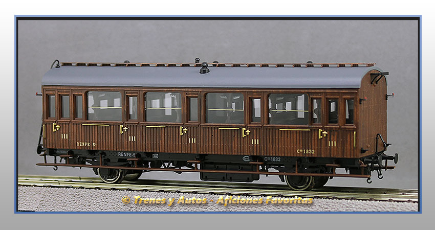 Coche pasajeros Serie 1678/1835 Chv-1832 3ª Clase - Renfe