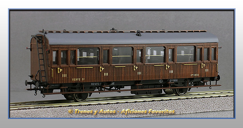 Coche pasajeros Serie 1678/1835 Chv-1832 3ª Clase - Renfe