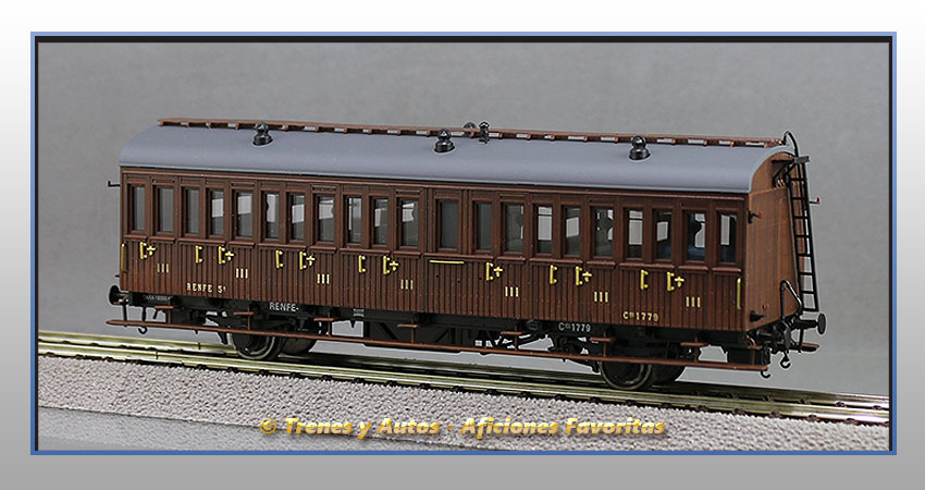 Coche pasajeros Serie 1678/1835 Chv-1779 3ª Clase - Renfe