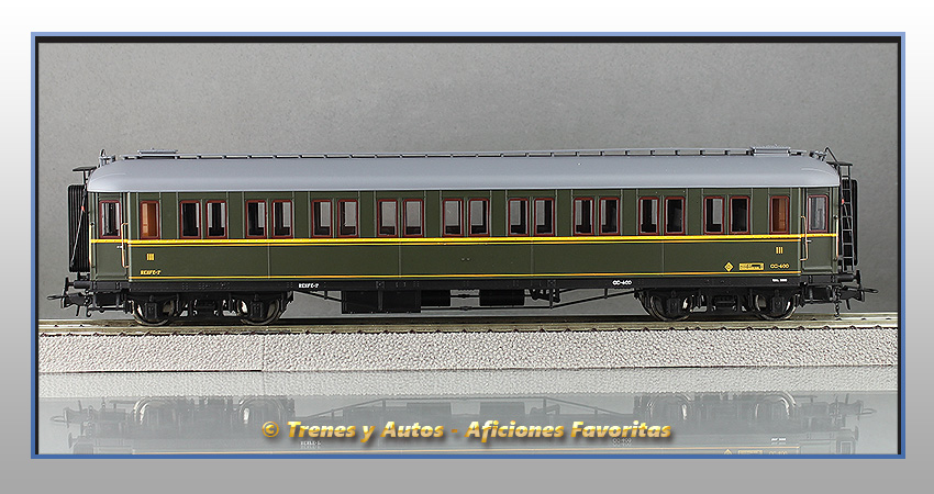 Coche verderón CC-400 de 3ª clase- Renfe