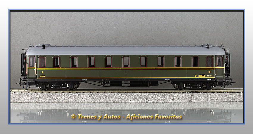 Coche verderón CC-334 de 3ª clase- Renfe