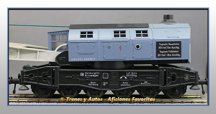 Vagón plataforma Bww grúa 90 T - DB