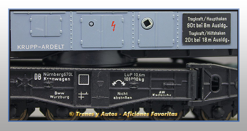 Vagón plataforma Bww grúa 90 T - DB