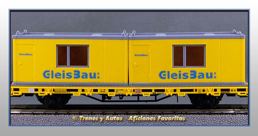 Vagón plataforma Tipo Kls contenedores obras"GleisBau" - DB