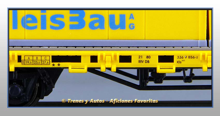 Vagón plataforma Tipo Kls contenedores obras"GleisBau" - DB