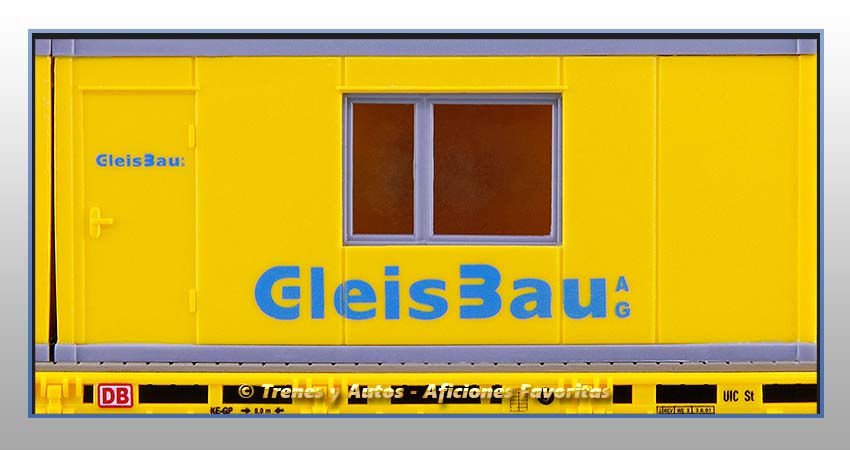Vagón plataforma Tipo Kls contenedores obras"GleisBau" - DB