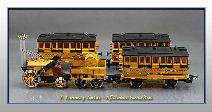 Set Locomotora Rocket y Coches pasajeros - L&MR