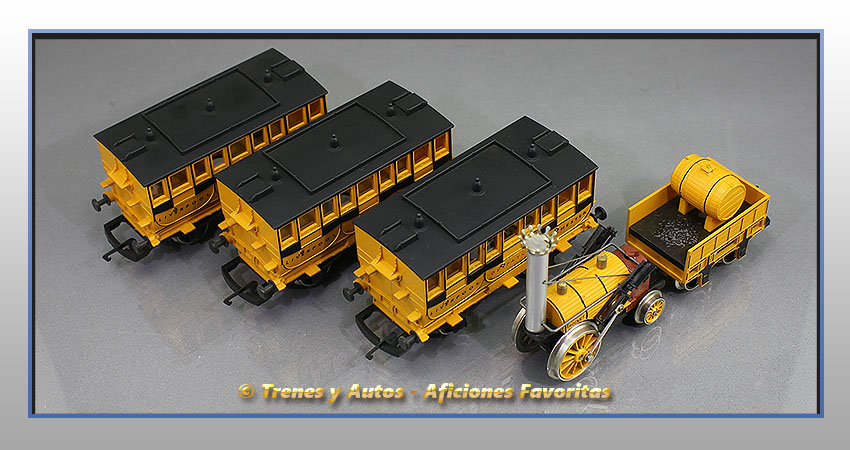 Set Locomotora Rocket y Coches pasajeros - L&MR