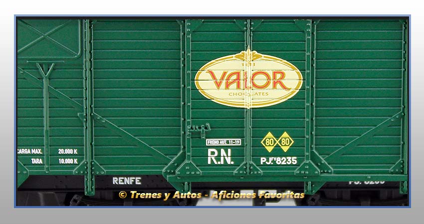 Vagón cerrado puertas corredizas Tipo J "Chocolates Valor"
