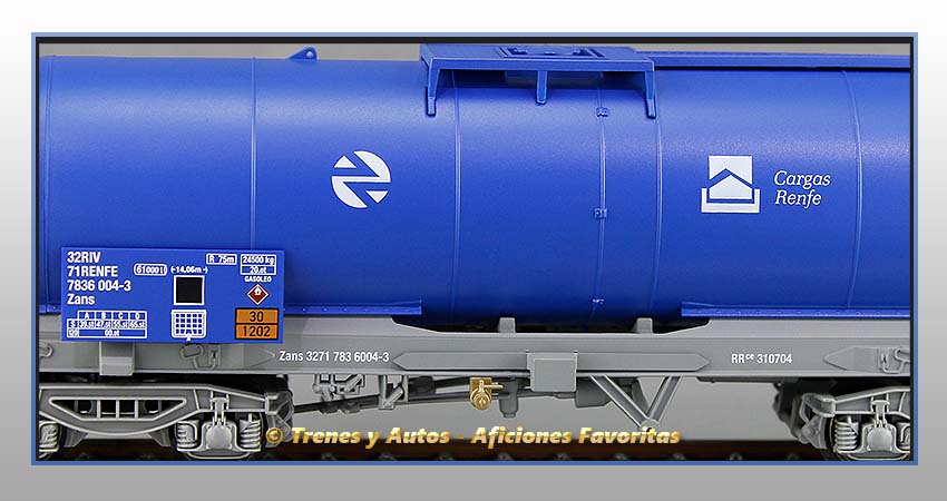 Vagón cisterna gasóleo Tipo Zans "Cargas Renfe"