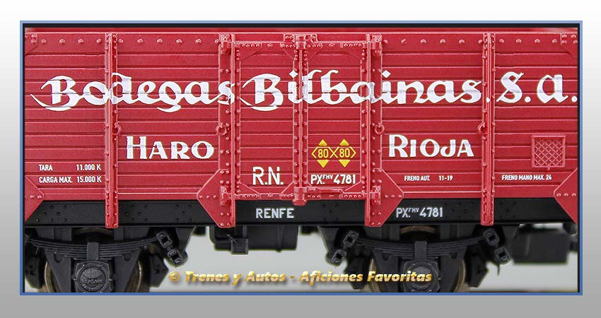 Vagón borde alto con/sin garita Tipo X "Bodegas Bilbainas" - Renfe