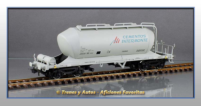 Vagón tolva cemento Tipo Uackks "Cementos Intermonte" - Renfe