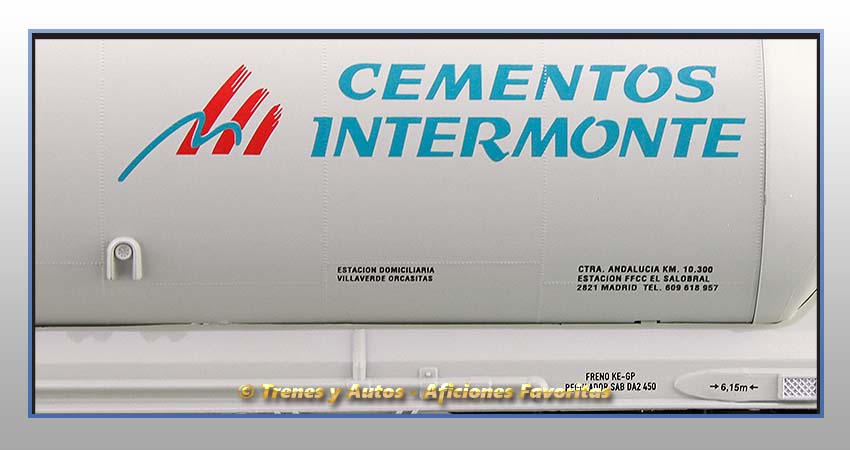 Vagón tolva cemento Tipo Uackks "Cementos Intermonte" - Renfe