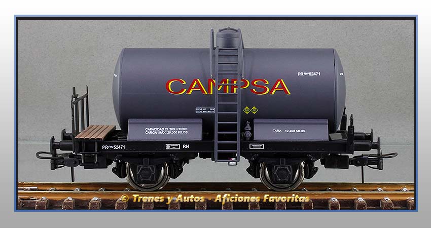 Vagón cisterna unificada balconcillo "Campsa" - Renfe
