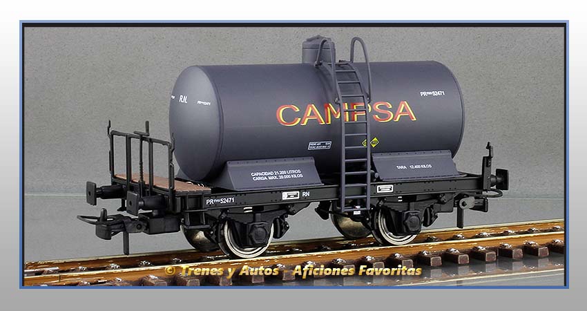 Vagón cisterna unificada balconcillo "Campsa" - Renfe