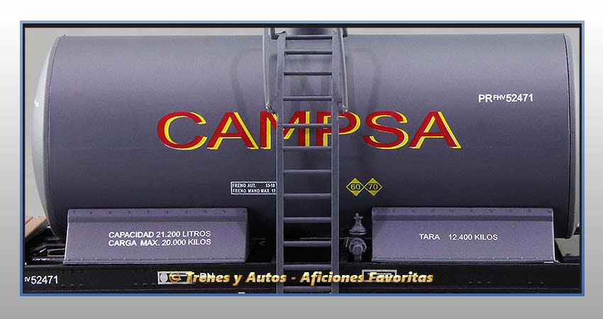 Vagón cisterna unificada balconcillo "Campsa" - Renfe