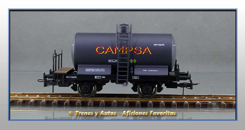 Vagón cisterna unificada balconcillo "Campsa" - Renfe