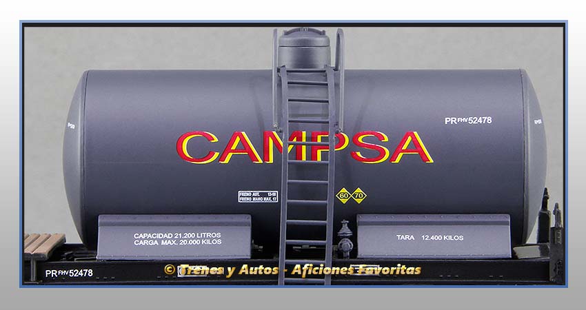 Vagón cisterna unificada balconcillo "Campsa" - Renfe