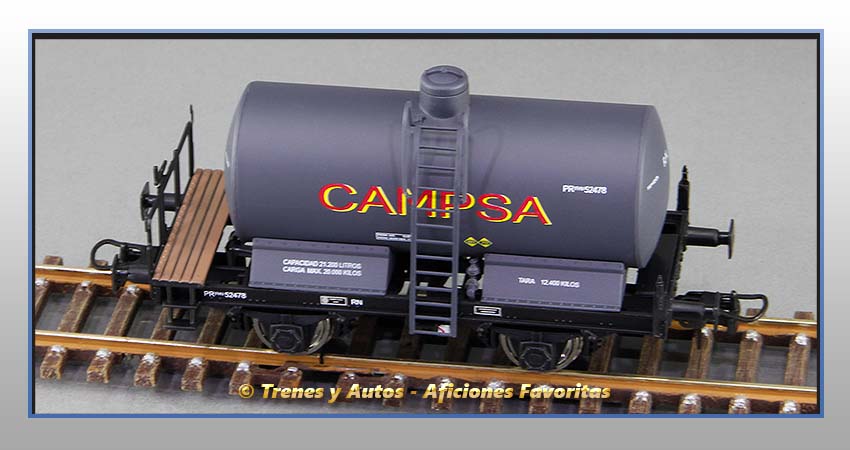 Vagón cisterna unificada balconcillo "Campsa" - Renfe