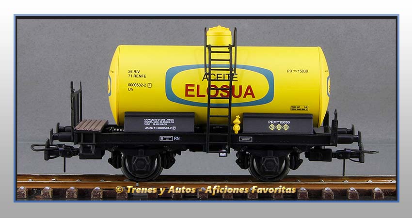 Vagón cisterna unificada balconcillo Tipo Uh "Aceite Elosúa" - Renfe