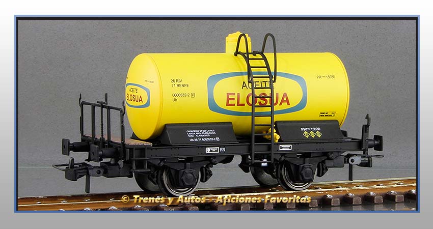 Vagón cisterna unificada balconcillo Tipo Uh "Aceite Elosúa" - Renfe