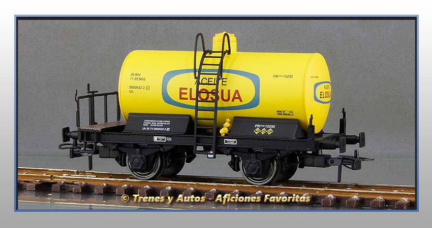Vagón cisterna unificada balconcillo Tipo Uh "Aceite Elosúa" - Renfe