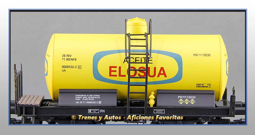 Vagón cisterna unificada balconcillo Tipo Uh "Aceite Elosúa" - Renfe