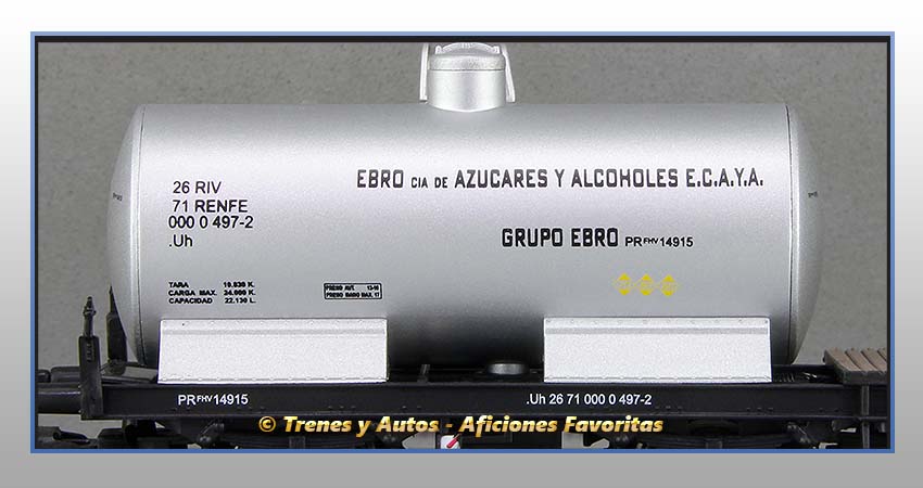 Vagón cisterna unificada balconcillo Tipo Uh "Grupo Ebro" - Renfe