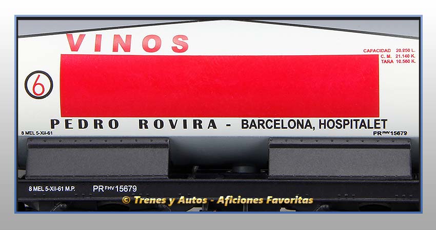 Vagón cisterna unificada balconcillo "Vinos Pedro Rovira"