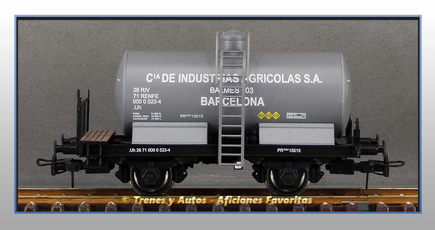 Vagón cisterna unificada balconcillo Tipo Uh "Industrias Agrícolas" - Renfe