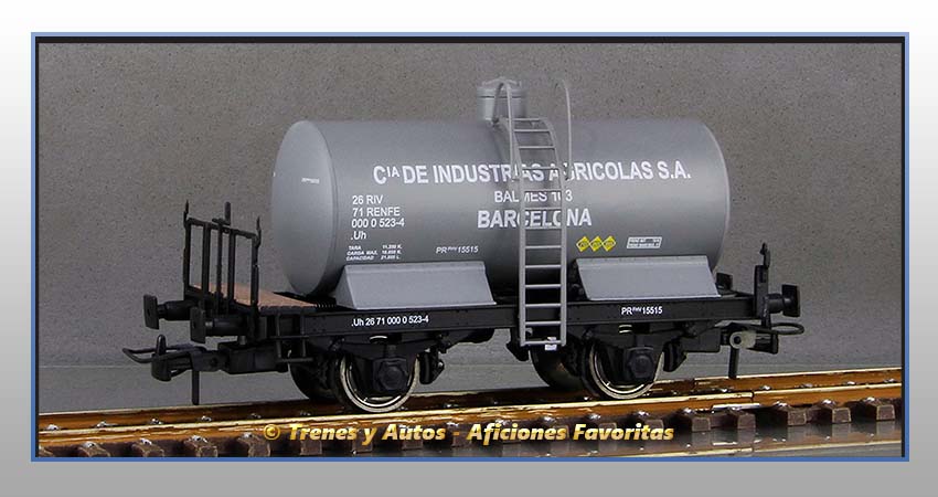 Vagón cisterna unificada balconcillo Tipo Uh "Industrias Agrícolas" - Renfe