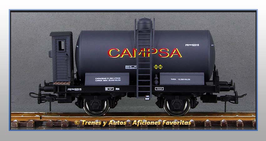 Vagón cisterna unificada con garita "Campsa" - Renfe